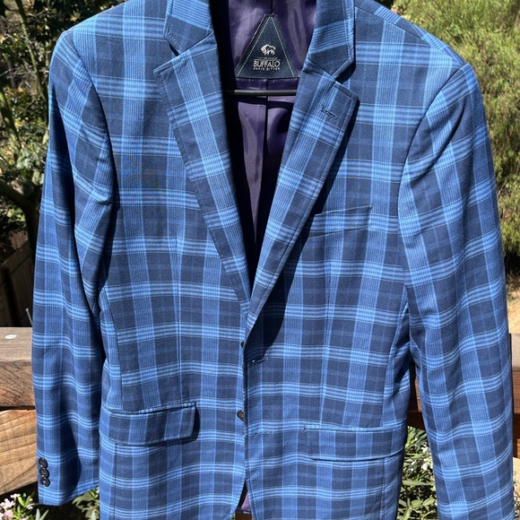 Buffalo David Bitton Navy Checkered Blazer - Picture 1 of 1
